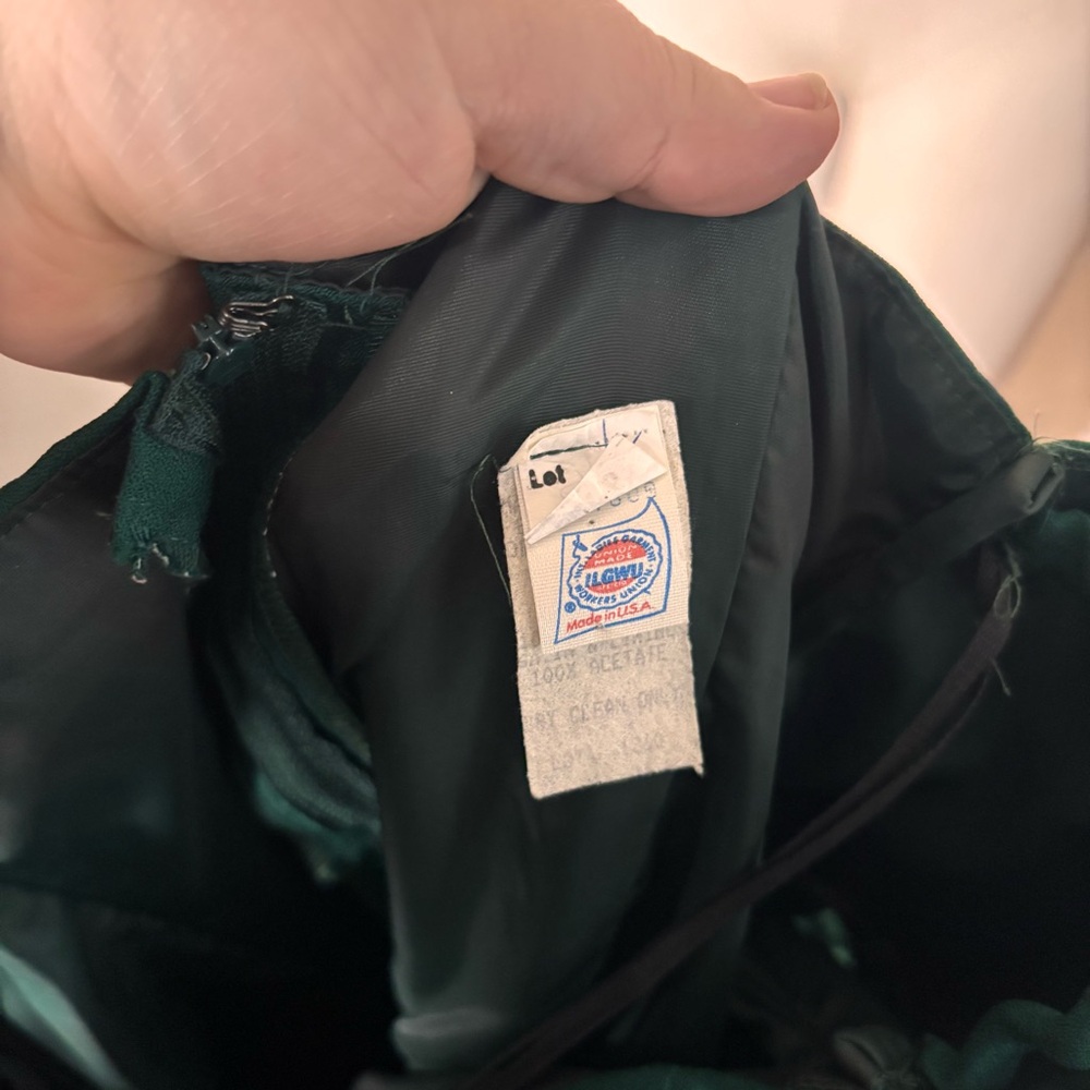 Green vintage 90s off the shoulder dress - Picture 7 of 8